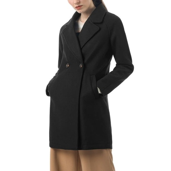Allegra K black winter overcoat size small - Picture 1 of 4